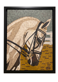 Handcrafted Inlaid Stone Mosaic Horse 18 x 24 inches