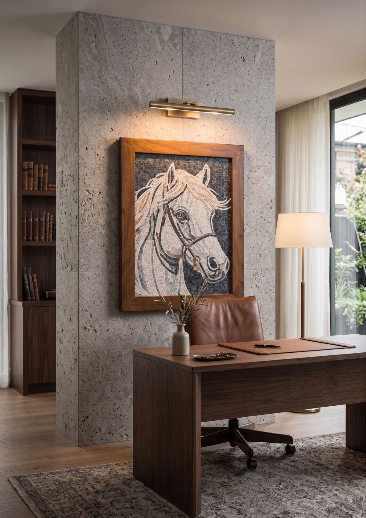 Handcrafted Stone Mosaic Horse Wall Art 18 x 24 inches