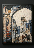 The Carriage at Dusk – Handcrafted Marble Mosaic 18 x 24 inches